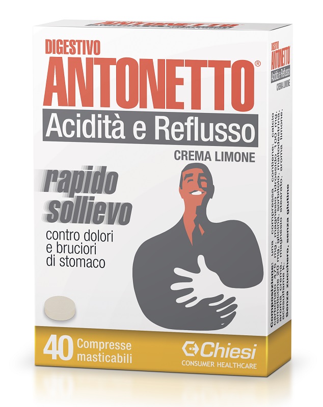 Digestivo Antonetto Acidità e Reflusso Crema Al Limone 40 Compresse