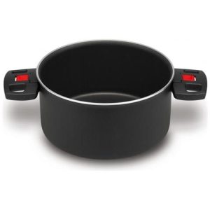 BALLARINI  Casseruola Rivestimento Antiaderente, Alluminio/Impugnature in Plastica, Click & Cook, Nero