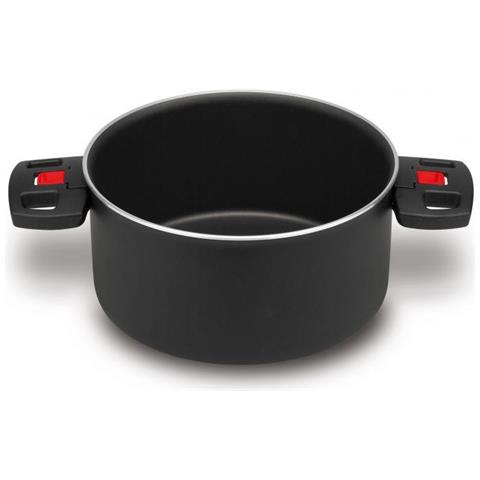 BALLARINI  Casseruola Rivestimento Antiaderente, Alluminio/Impugnature in Plastica, Click & Cook, Nero