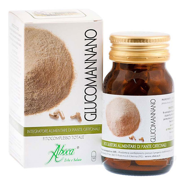 Aboca Glucomannano Fitocomplesso Totale Integratore Controllo del Peso 50 Opercoli