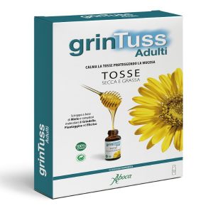 Aboca GrinTuss Adulti Sciroppo Lenitivo E Protettivo Tosse Secca E Grassa 12 Flaconcini Da 13,6 G