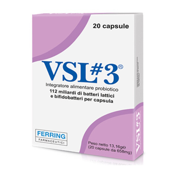 Alfasigma VSL3 Integratore Alimentare Probiotico Equilibrio Della Flora Intestinale 20 Capsule