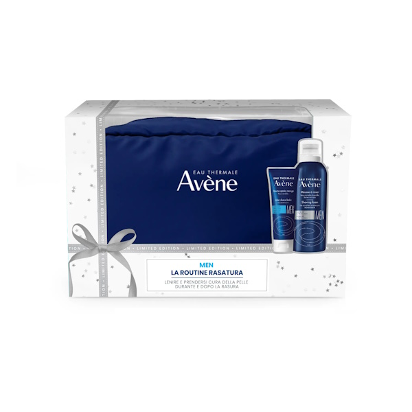 Avène Cofanetto Natale Uomo Schiuma Barba + Balsamo con Pochette in Omaggio