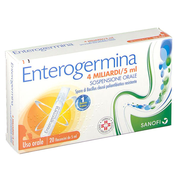 Enterogermina 4 Miliardi/5 Ml Ripristino Flora Batterica Sospensione Orale 20 Flaconcini