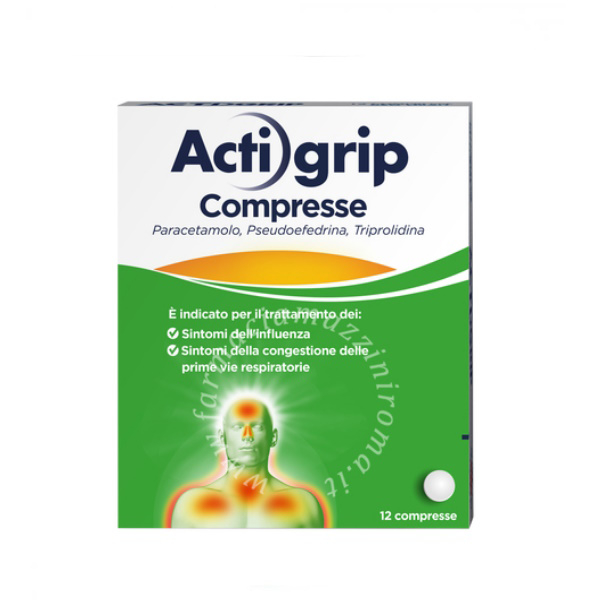 Actigrip 12 Compresse 2.5+60+500mg