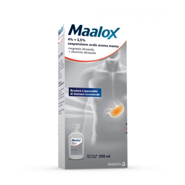 Maalox Os Sosp Flacone 250 Ml 4+3,5% Menta