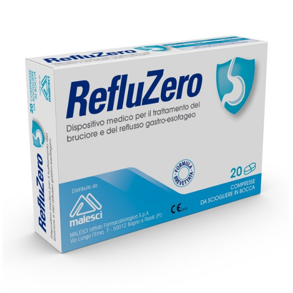 RefluZero Trattamento Del Bruciore E Del Reflusso Gastro-Esofageo 20 Compresse