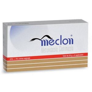 Meclon Crema Vaginale 20% + 4% + 6A Antimicrobica Detergente Tubo Da 30 G + 6 Applicatori