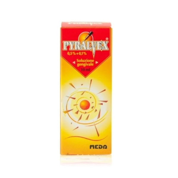 Meda Pharma Spa Pyralvex 0,5% + 0,1% Soluzione Gengivale 10 Ml
