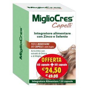 MiglioCres Integratore Alimentare Benessere Capelli E Unghie Promo 60+60 Capsule