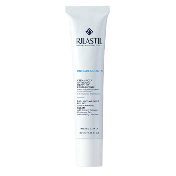 Rilastil Progression Crema Ricca Antirughe Riempitiva E Rimpolpante Viso Collo E Décolleté 40 Ml