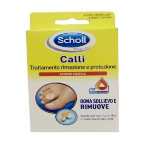 Scholl Cerotto Callifugo Trattamento Rimozione E Protezione Calli 4 Cerotti Idrorepellenti + 4 Dischetti Callifughi
