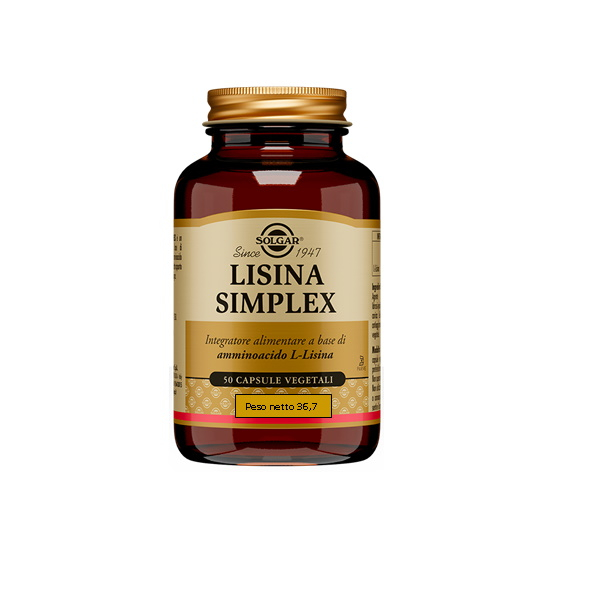 Solgar Lisina Simplex Integratore di Aminoacidi 50 Capsule