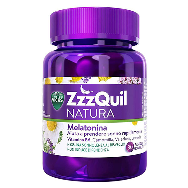ZzzQuil Natura Integratore Alimentare Sonno con Melatonina 30 Pastiglie Gommose